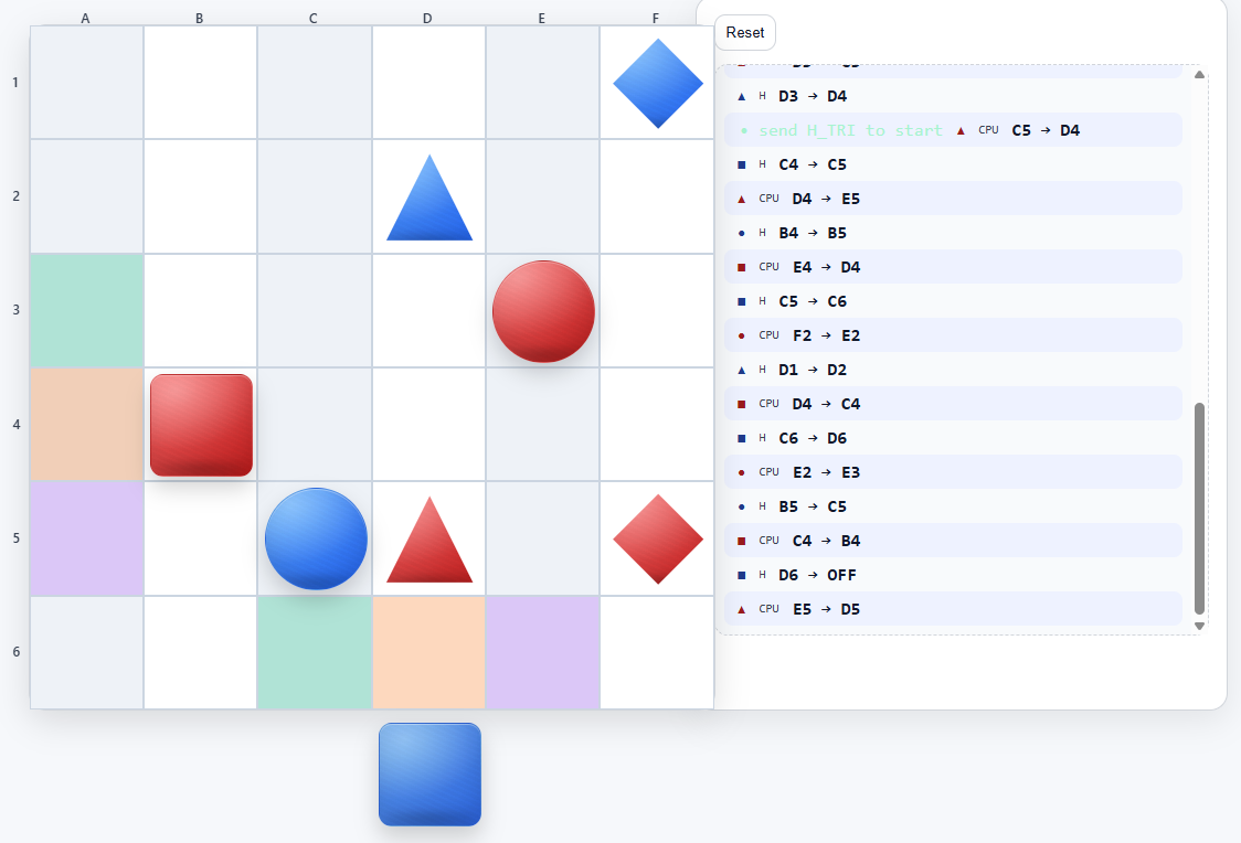 Screenshot of THE GAME board; click to play